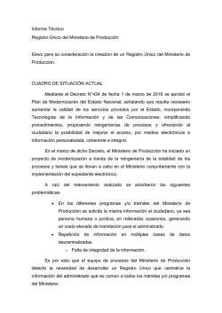 Informe T&eacute;cnico RUMP - Ministerio de Producci&oacute;n
