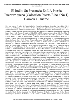 (Coleccion Puerto Rico : No 1) Carmen C. Juarbe