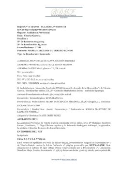 SAP, Civil, secci&oacute;n 1, Vitoria &ndash; Gasteiz, n&uacute;m. 85/2016, de 10 de
