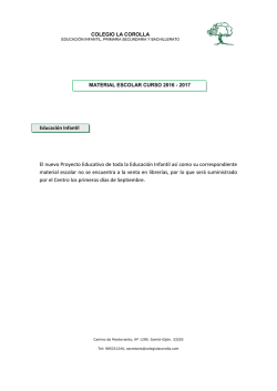 Material escolar Infantil 2016-17
