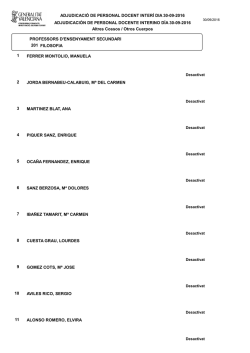 ADJUDICACI&Oacute; DE PERSONAL DOCENT INTER&Iacute; DIA 30-09