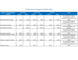 Tarifas - ACACIA 2017| UNIVA Vallarta