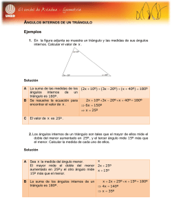 &Aacute;ngulos internos de un tri&aacute;ngulo