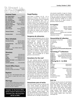 Food Pantry - St. Vincent de Paul Church