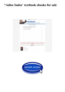 Adios Sudor` textbook ebooks for sale