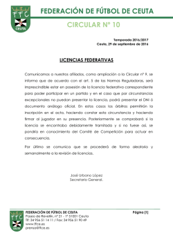 Circular n&ordm; 10 - Federaci&oacute;n de F&uacute;tbol de Ceuta