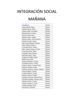 Listado Turno Ma&ntilde;ana Integraci&oacute;n Social