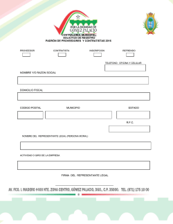 Formato Unico de Inscripci&oacute;n - Transparencia G&oacute;mez Palacio