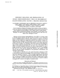 efficient isolation and propagation of human immunodeficiency virus