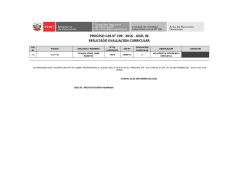 PROCESO CAS N&deg; 109 - 2016