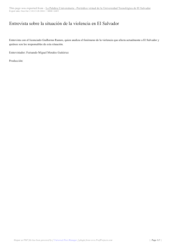 Entrevista sobre la situaci&oacute;n de la violencia en El Salvador