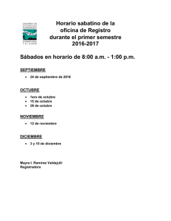 Horario sabatino de la oficina de Registro durante el primer