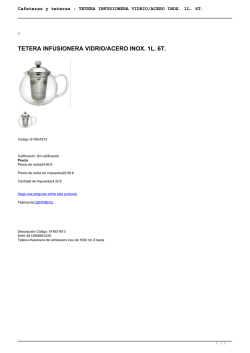 Cafeteras y teteras : TETERA INFUSIONERA VIDRIO/ACERO