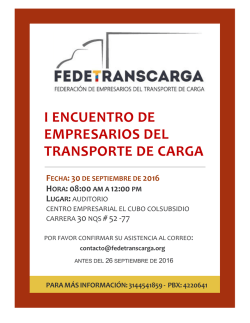 I ENCUENTRO DE EMPRESARIOS DEL TRANSPORTE DE CARGA