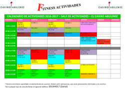 CALENDARIO DE ACTIVIDADES 2016-2017