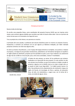 Nota informativa sobre el proyecto Erasmus K101