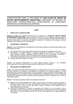 Bases de la Convocatoria