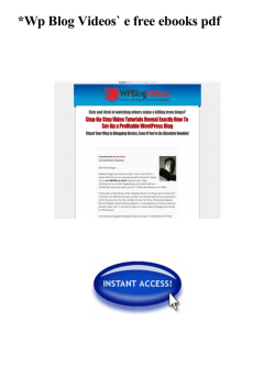 Wp Blog Videos` e free ebooks pdf