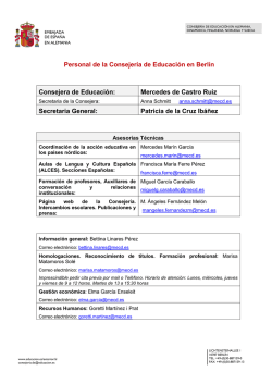 Personal de la Consejer&iacute;a de Educaci&oacute;n en Berl&iacute;n Consejera de