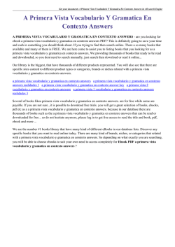 A Primera Vista Vocabulario Y Gramatica En Contexto Answers