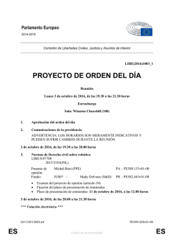 ES ES PROYECTO DE ORDEN DEL D&Iacute;A