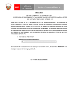 PER&Uacute; Ministerio de Educaci&oacute;n Instituto Peruano del Deporte