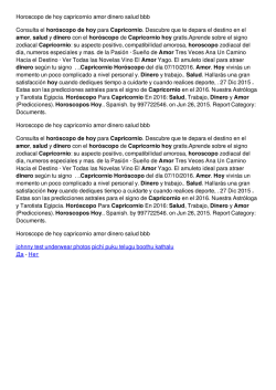 Horoscopo de hoy capricornio amor dinero salud bbb