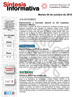 Martes 04 de octubre de 2016