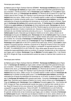 Horoscopo para ma&ntilde;ana