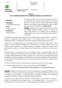 acta de la comisin para el desarrollo de los juegos internacionales