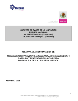 Carpeta de Bases de la Licitaci&oacute;n P&uacute;blica Nacional No