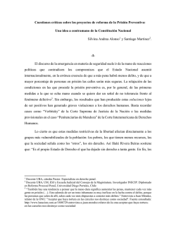 Cuestiones cr&iacute;ticas sobre los proyectos de reforma de la Prisi&oacute;n