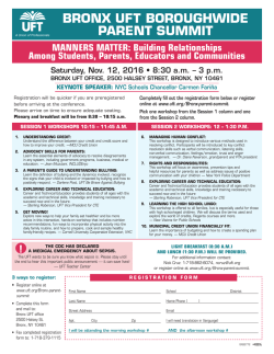 BRONX UFT BOROUGHWIDE PARENT SUMMIT