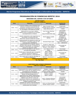 programaci&oacute;n de ponencias repetic 2016