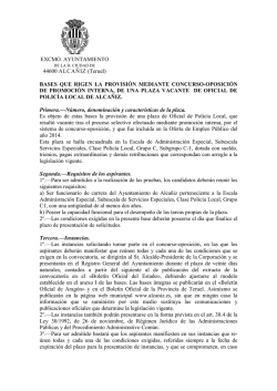 EXCMO. AYUNTAMIENTO 44600 ALCA&Ntilde;IZ (Teruel) BASES QUE