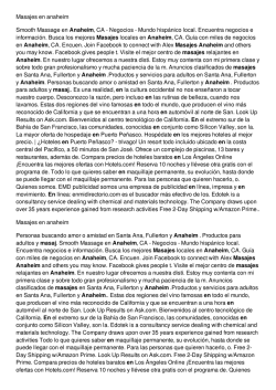 Masajes en anaheim