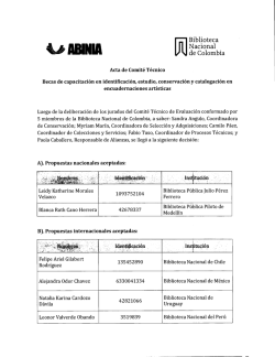 listado de seleccionados. - Biblioteca Nacional de Colombia