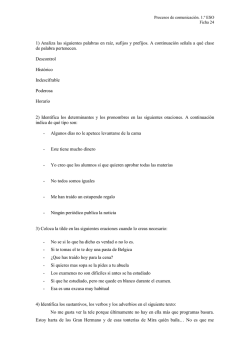 1) Analiza las siguientes palabras en ra&iacute;z, sufijos y