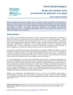 Alerta Epidemiol&oacute;gica Brotes de Candida auris en
