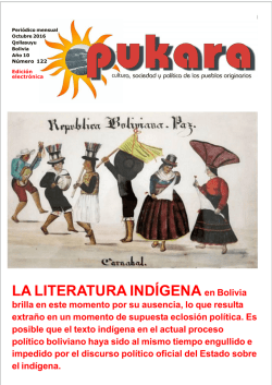 LA LITERATURA IND&Iacute;GENA en Bolivia