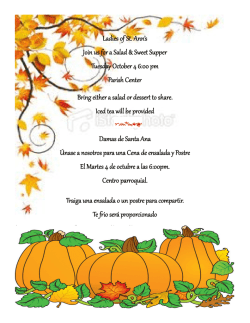 Bulletin October 2, 2016 - St. Ann Catholic Church