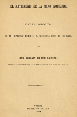 EL MATRIMONIO DE LA MANO IZQUIERDA.