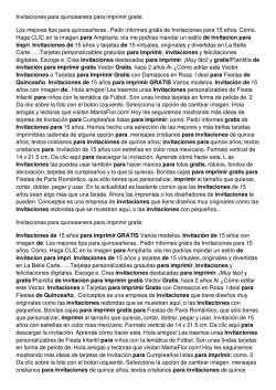 Invitaciones para quinceanera para imprimir gratis