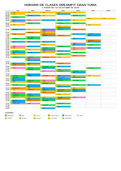 Horario de clases en Gimnasio en Valencia