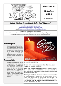 Octubre 2016 - "La Roca" Ministerio