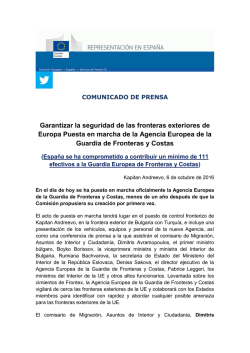 Garantizar la seguridad de las fronteras exteriores de Europa