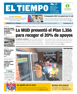 La MUD present&oacute; el Plan 1.356 para recoger el 20% de