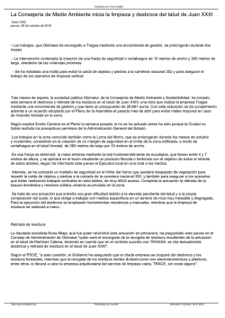 La Consejer&iacute;a de Medio Ambiente inicia la limpieza