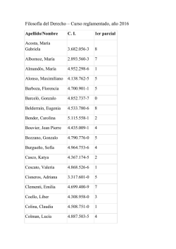 Filosof&iacute;a del Derecho &ndash; Curso reglamentado, a&ntilde;o 2016