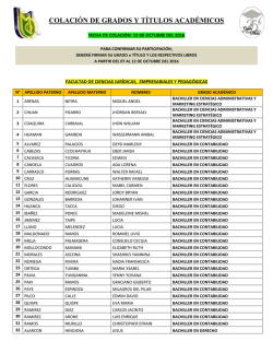XV Colaci&oacute;n - Octubre 2016.